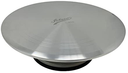 Ateco Drehbarer Kuchendekorationsständer, Aluminium-Drehteller und Sockel mit Rutschfester Unterlage, 30,5 cm, rund