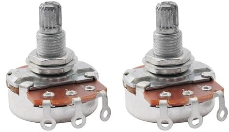 Musiclily Metrisch B250K Gitarre Potentiometer Split Shaft Linear Taper Poti für E-Gitarre und Bass((2er Set)