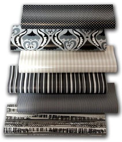 6er Rollen Set Black and White Spezial Edition Schwarz und Weiß Geschenkpapier 200 x 70 cm verschiedene Designs