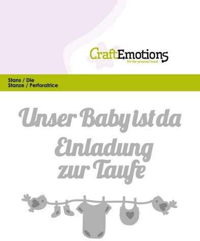 Stanzschablone - CraftEmotions - Text - Unser Baby ist da