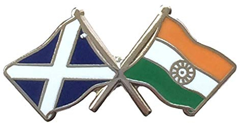 SCOTLAND & INDIA FRIENDSHIP FLAGS NATIONAL ENAMEL LAPEL PIN BADGE