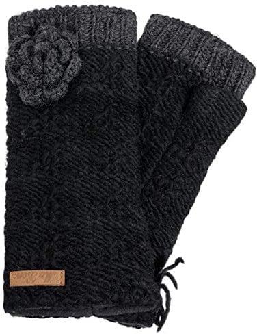 McRon Damen Gestrickte Pulswärmer Lana Schwarz