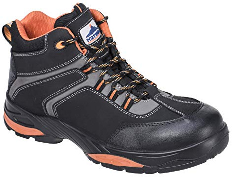Portwest FC60 Composite Nubuck Leather Ankle Boot Steel Toe Cap Lightweight | Black, 6.5, S3S EN ISO 20345, Anti-Static Footwear, Back Pull-Tab, Dual Density, Durable, Water Resistant Upper