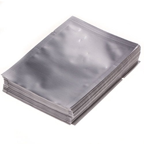 Lexpon Lebensmittelbeutel aus Aluminiumfolie/Mylar mit Vakuumverschluss, silberfarben, für Küche, 100 Stück