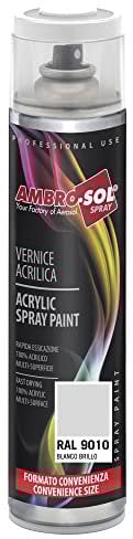 Ambro-Sol RAL 9010, Pintura acrílica en spray, Blanco Brillo 1, 600 ml
