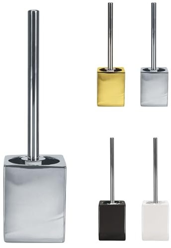 KW Flash Ceramic/Stoneware Toilet Brush and Holder (Silver)