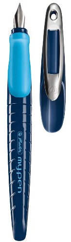 Herlitz 11162492 Schul-Füllhalter (my.pen) M-Feder dunkelblau/hellblau LW