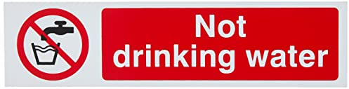 Scan SCA5051 Self adhesive PVC sign - Not drinking water - 200 x 50mm,White