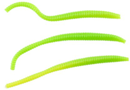 Berkley PowerBait Power Floating Trout Worm Fishing Bait, Green Chartreuse, 3in | 8cm, Irresistible Scent & Flavor, Realistic Worm Profile, Ideal for Trout and More