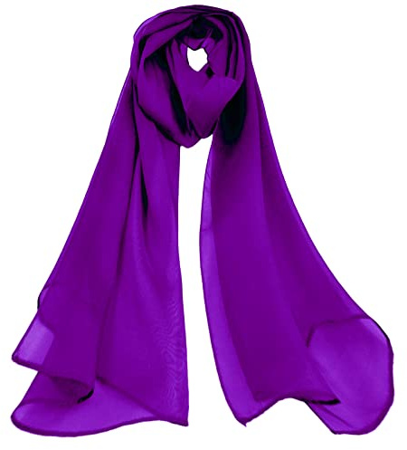 Mirror Fashion Plain Chiffon Scarf Lovely Colour (Dark Purple)