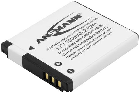 ANSMANN Batterie Appareil Photo A-Can NB 8L (1 PCE) – Batterie Rechargeable pour Appareil Photo Canon – Batterie Li-ION 3,7V 750 mAh