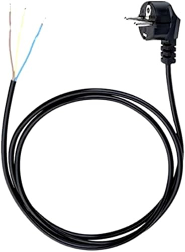 Anschlussleitung Zuleitung Stecker Netzkabel Stromkabel 3-polig 3 x 0,75mm2 (1.5 Meter, Schwarz)