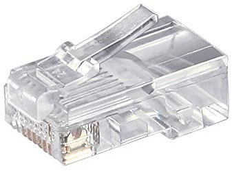 Goobay 58627 RJ45 Westernstecker für Rundkabel, 8 polig - zum Crimpen an Telefonrundkabel, ungeschirmte Version