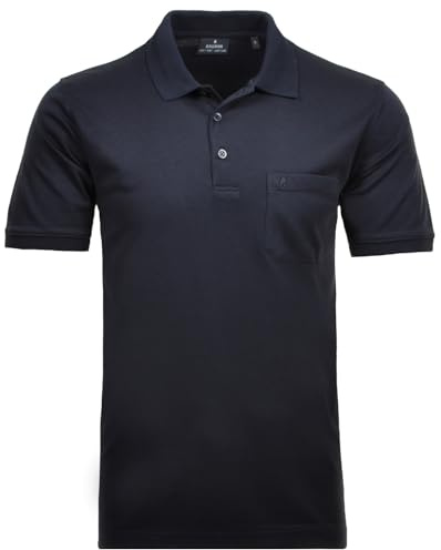 RAGMAN Herren Softknit-Poloshirt Uni, mit Brusttasche