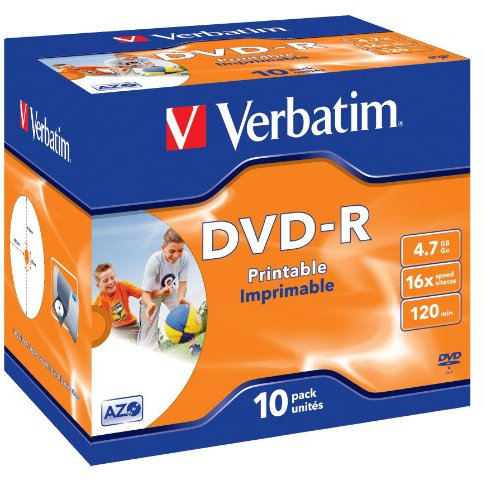 Verbatim 43521/10 - DVD DVD-R vuoto, 4,7 GB, DVD-R, 120 mm, 4,7 GB
