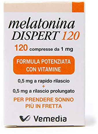 vemedia Melatonina Dispert, A Base Di Melatonina E Arricchito Con Vitamine, color Bianco, 120 Unità