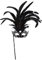 Widmann 04708 - Augenmaske Marquise mit Stab, Schwarz, Strass, Edelstein und Federn, Kostümzubehör, Accessoire, Venezianisch, Karneval, Mottoparty