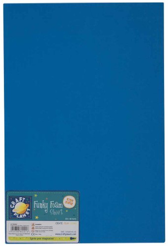 Craft Planet 12 x 18 Funky Foam Sheet 2mm Thick, Blue, Coloured Accessories, Card Making Supplies, Colour Sheets, Modelling, Printing, Paint, Art & Crafts, Padding