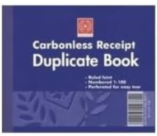 Silvine Carbonless Duplicate Receipt Book - Numbered 1-100 with index sheet (102 x 127mm) [Pack of 12]
