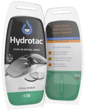Hydrotac linser för Presbyopia/ytterligare avtagbara linser/linser för solglasögon cykling fiskedragningsmask, klar, +1,50
