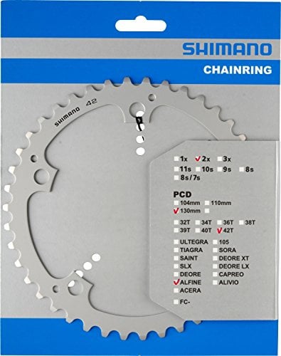 SHIMANO Unisex – Adultos Y-1PB42000 Plata, Plata, 42 Dientes, 130 mm