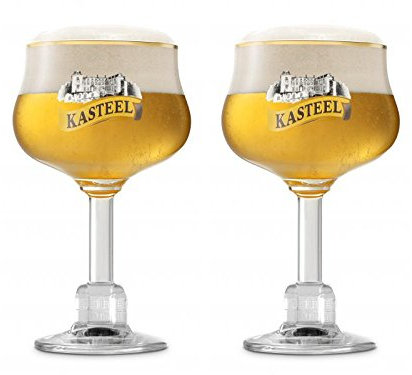 2 verres Kasteel, verre à bière belge