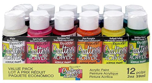 Deco Art Decoart Crafter's Lot de 12 pièces en acrylique, jaune, taille unique