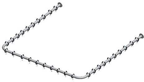 Keuco 14940171000 Plan Brausevorhangstangen-Set Aluminium, silber-eloxiert / chrom