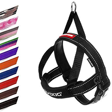 EZYDOG Quick Fit Dog Harness | Dog Harness Small, Medium, Large, Reflective Stitching, Water Resistant Materials, No Pull (Black)