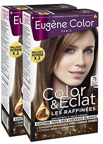 Eugenio Color – N ° 34 Castaño Avellana – Tinte permanente – Lote de 2