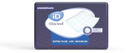 ID Expert Protect Plus Incontinence Bed Protector, Fast Absriotion Disposable Absorbent Sheets, Ultra Comfort, Size 60 cm x 60 cm, Pack of 30