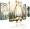B&D XXL - Wandbilder XXL New York 100x50cm 5 tlg - Wand Deko Leinwand Bilder Groß Wanddeko Wohnzimmer Schlafzimmer Kunstdrucke - Brücke Taxi Stadt Statue Symbole Abstrakt 020111-21