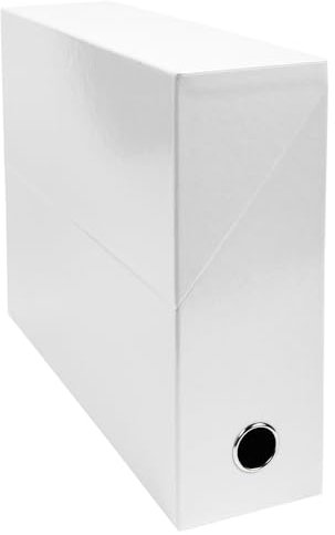 Exacompta 89931E 1 Transferbox Iderama aus durchgefärbtem Papier Rücken 90 mm Metallöse Für Format A4 Abmessungen 25,5 x 34 x 9 cm Farbe weiß Wird montiert geliefert