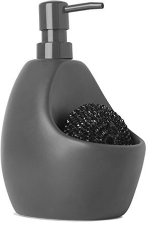 Umbra 330750-149 Joey Pump / Scrubby, Seifenspender aus Keramik, Grau, 591ml Fassungsvermögen