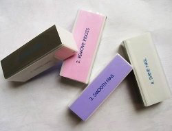 4 x Four Step Nail Buffer: file nail edge, remove ridges, smooth nail, shine nail
