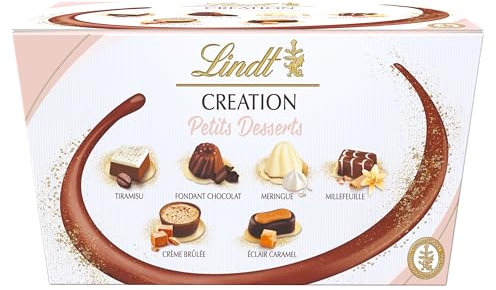 Lindt Creation Dessert Ballotin - Scatola di cioccolatini assortiti, 19 praline, 200 g, cioccolato bianco e fondente
