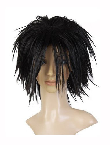 Prettyland Death Note L Ryuuzaki Schwarz Spiky Kurz Mittel-lang fransig Cosplay Perücke Wig C744