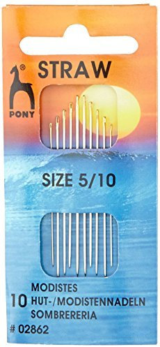 Pony Gold Eye Sewing Needles: Milliners Size 10, Metal, Multi-Colour
