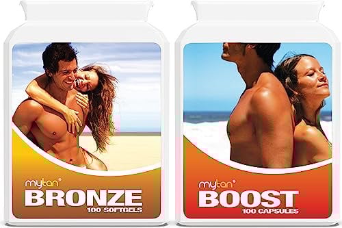MyTan Ultimate Tanning Pack (Both Bronze & Boost) | 200 Sun Tan Tablets | Safe, Natural Tanning Supplement | Worldclass Tanning Pills