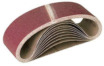 MioTools Fox Sanding Belts, 457 x 75 mm, f. Hand Belt Sanders, Aluminium Oxide (PU 10) G80