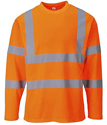 Portwest Hi-Vis Long Sleeved T-Shirt, Size: L, Colour: Orange, S278ORRL