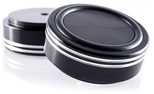 Hifi Lab Aluminium Füße massiv 44x17 schwarz Alu Geräte-Füße Audio Absorber edel 4X