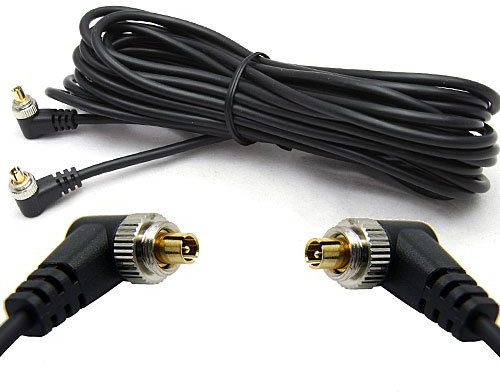 DSLRKIT 5M 16ft Male to Male M-M Flash PC Sync Cable Cord with Screw Lock