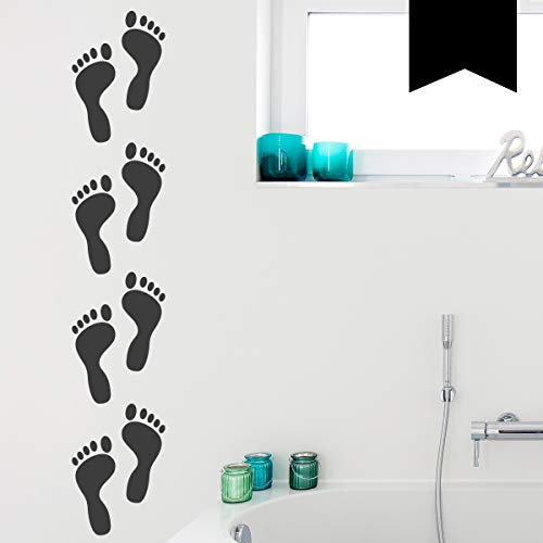 Wandkings Wandtattoo Footprints - Fußabdrücke 10 x 11 cm je Fußpaar schwarz - erhältlich in 33 Farben