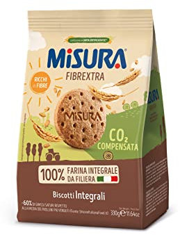 Misura Biscotti Integrali Fibrextra - 100% Farina Integrale - Ricchi in Fibre - Confezione da 330 grammi