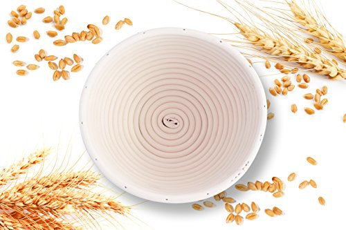 Decoration Therapy Handgefertigtes Gärkörbchen für kleines Brot bis zu 500 g, rund, Durchmesser 18 cm, aus 100% natürlichem Peddigrohr (Rattan), Brot-Gärkorb, Brotform