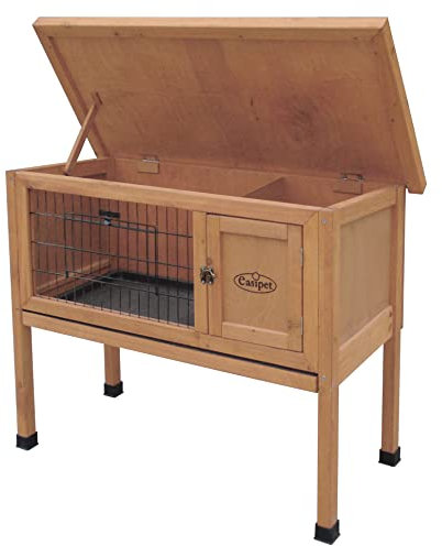 Wooden Rabbit or Guinea Pig Hutch with Divider - Single Tier
