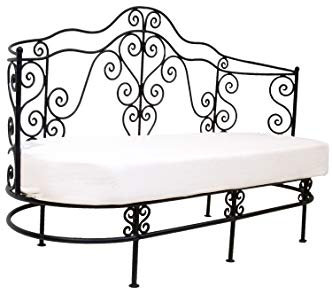 Orientalisches Zweisitzer Lounge Sofa Andalous 120cm Groß | Orientalische Sitzecke 2 Sitzer inklusive Auflage Sofakissen | marokkanische Gartensofa Gartenmöbel für Garten Terrasse oder Balkon