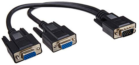 Belkin 1-Foot VGA HD15-M to (2) VGA HD15-F Splitter Y Cable, Black