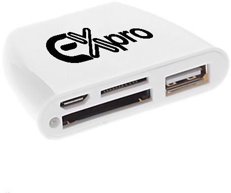 Ex-Pro® OTG Smart Reader [USB Host, SD, SDHC, Micro SD, Duo, M2] for Google Nexus 10, Sony Xperia etc..[View and download your photo's from your camera on the move]